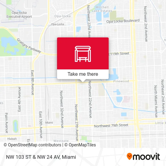 NW 103 ST & NW 24 AV map