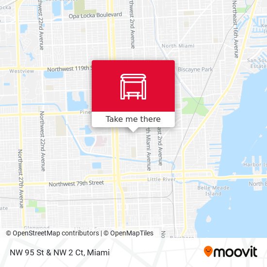 NW 95 St & NW 2 Ct map