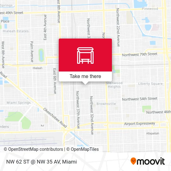 NW 62 ST @ NW 35 AV map
