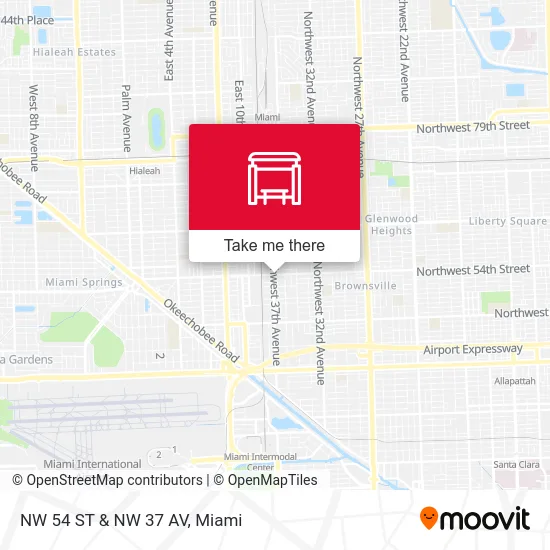 NW 54 ST & NW 37 AV map