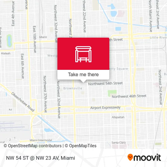NW 54 ST @ NW 23 AV map