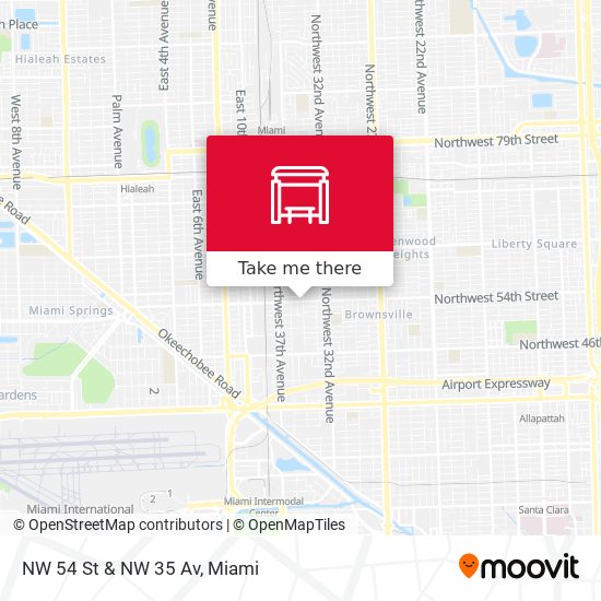 NW 54 St & NW 35 Av map