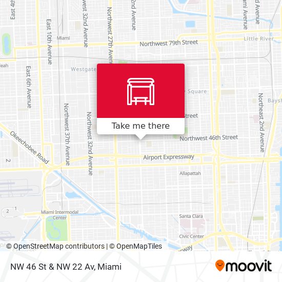 NW 46 St & NW 22 Av map