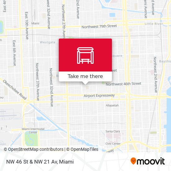 NW 46 St & NW 21 Av map