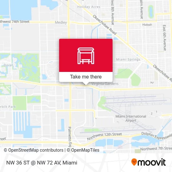 Mapa de NW 36 ST @ NW 72 AV