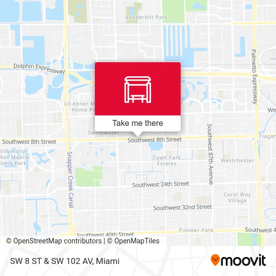 Mapa de SW 8 ST & SW 102 AV