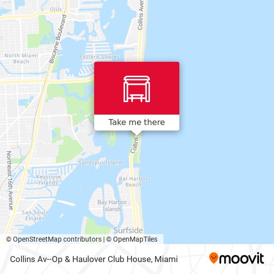 Collins Av--Op & Haulover Club House map