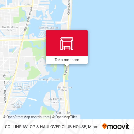 COLLINS AV--OP & HAULOVER CLUB HOUSE map