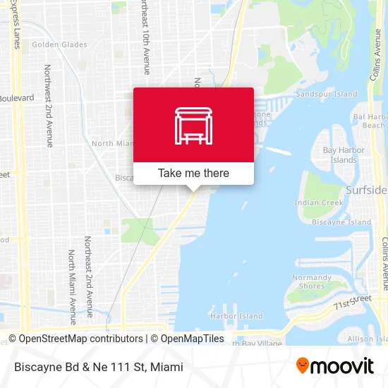 Biscayne Bd & Ne 111 St map