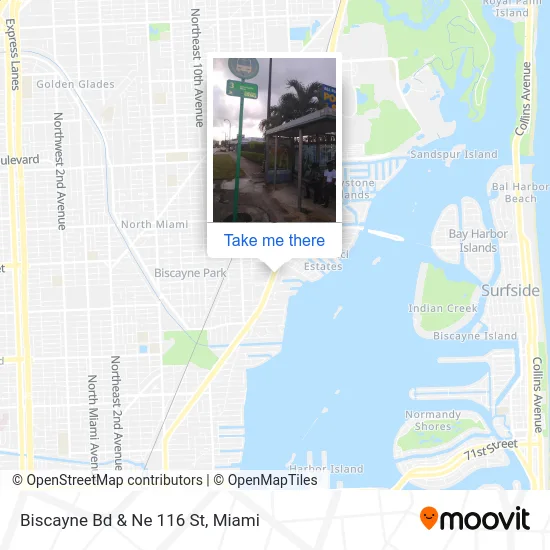 Biscayne Bd & Ne 116 St map