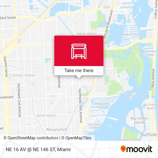 NE 16 AV @ NE 146 ST map
