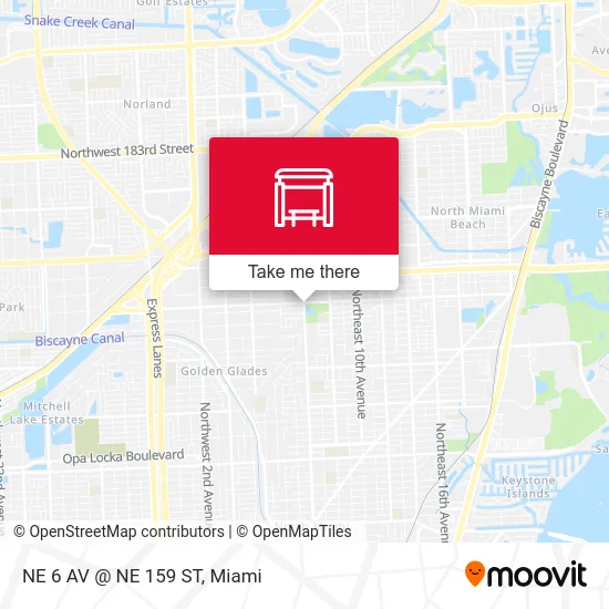 NE 6 AV @ NE 159 ST map