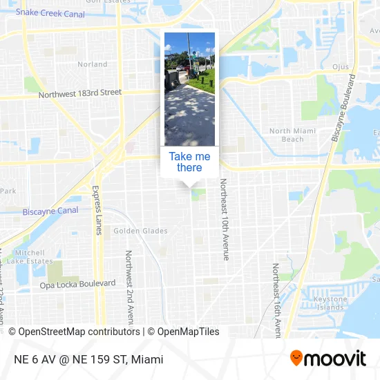 NE 6 AV @ NE 159 ST map
