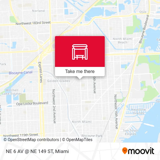 NE 6 AV @ NE 149 ST map