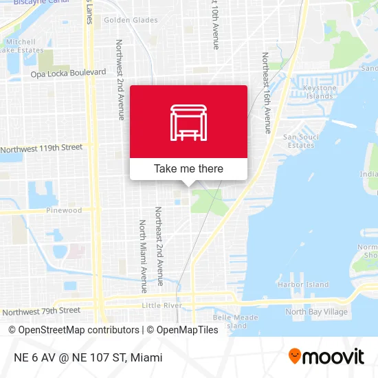 NE 6 AV @ NE 107 ST map
