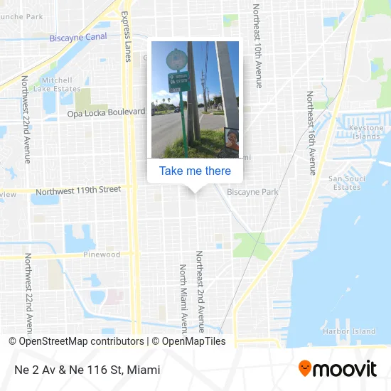 Ne 2 Av & Ne 116 St map