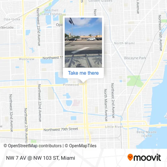Mapa de NW 7 AV @ NW 103 ST