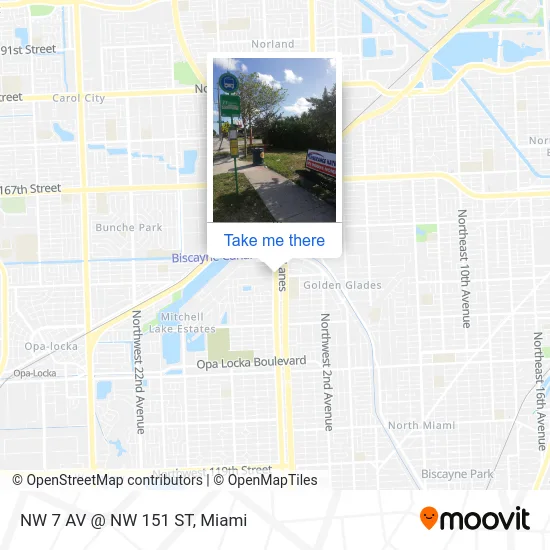 NW 7 AV @ NW 151 ST map