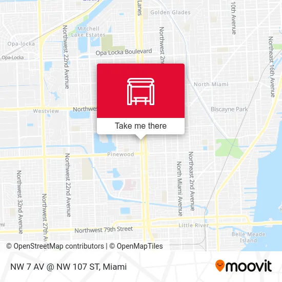 NW 7 AV @ NW 107 ST map