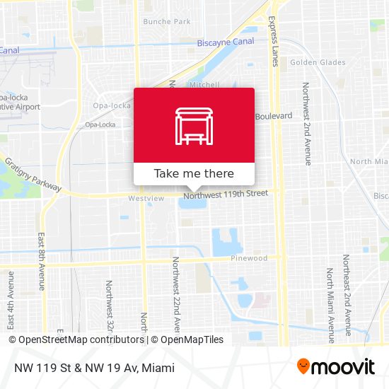 NW 119 ST & NW 19 AV map