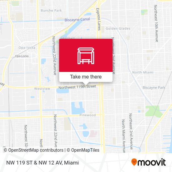 NW 119 ST & NW 12 AV map