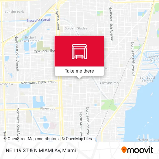 NE 119 ST & N MIAMI AV map