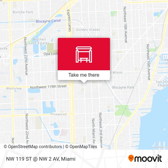 NW 119 ST @ NW 2 AV map