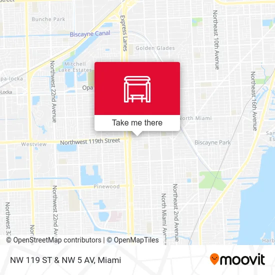 NW 119 ST & NW 5 AV map