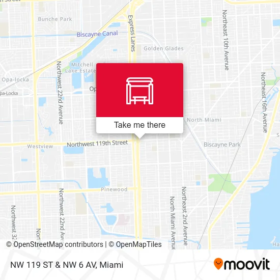NW 119 ST & NW 6 AV map