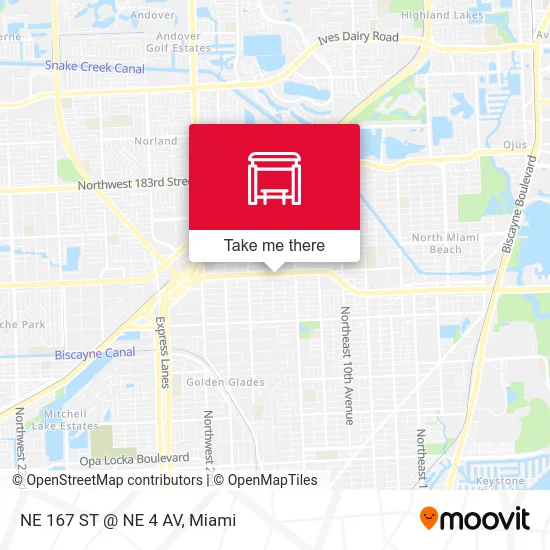 NE 167 ST @ NE 4 AV map