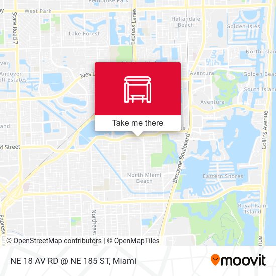 NE 18 Av Rd @ NE 185 St map