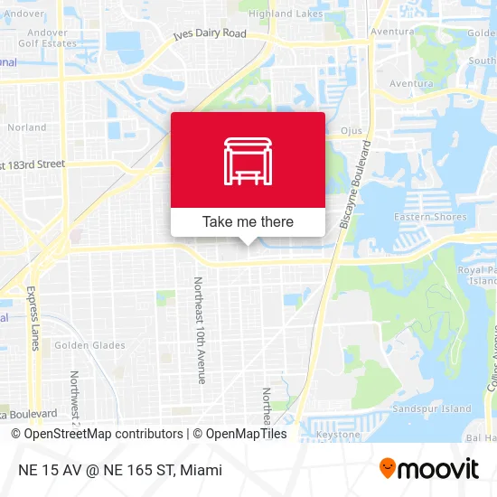 NE 15 AV @ NE 165 ST map