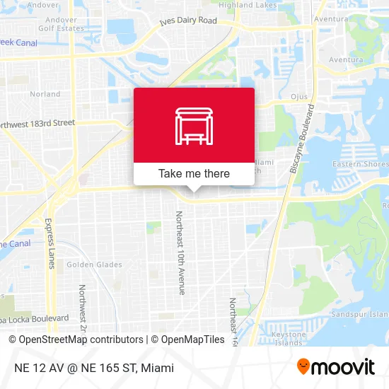 NE 12 AV @ NE 165 ST map