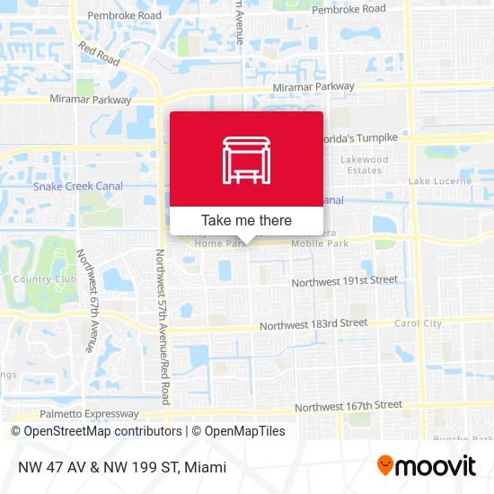 NW 47 AV & NW 199 ST map