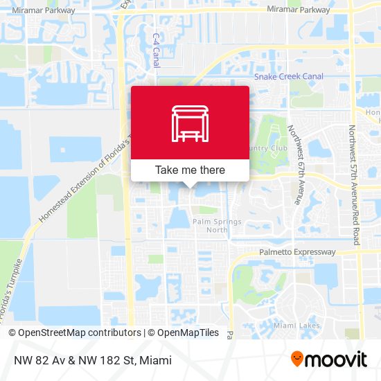 NW 82 Av & NW 182 St map