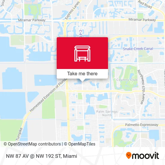 NW 87 AV @ NW 192 ST map
