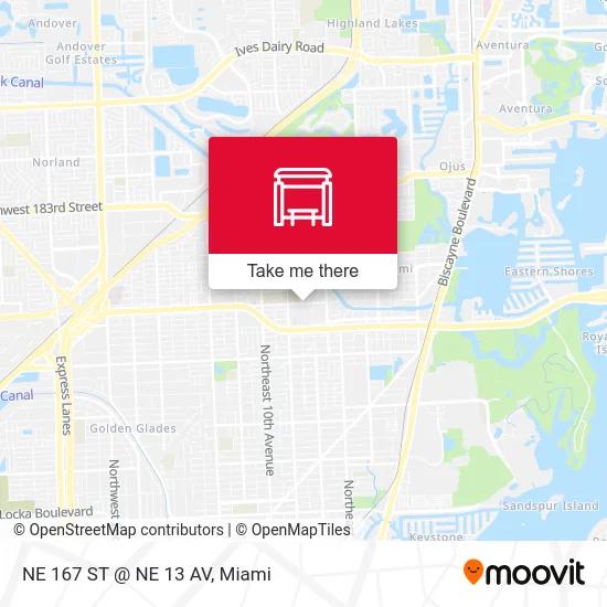 NE 167 ST @ NE 13 AV map
