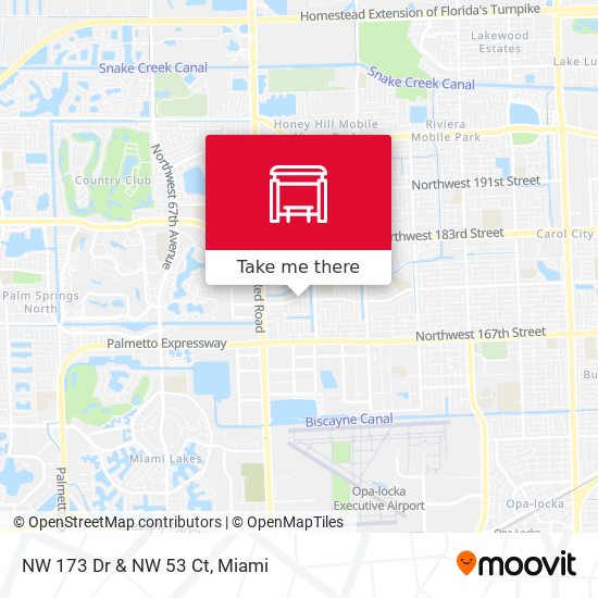 NW 173 Dr & NW 53 Ct map