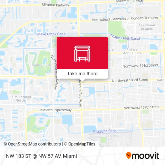 NW 183 ST @ NW 57 AV map