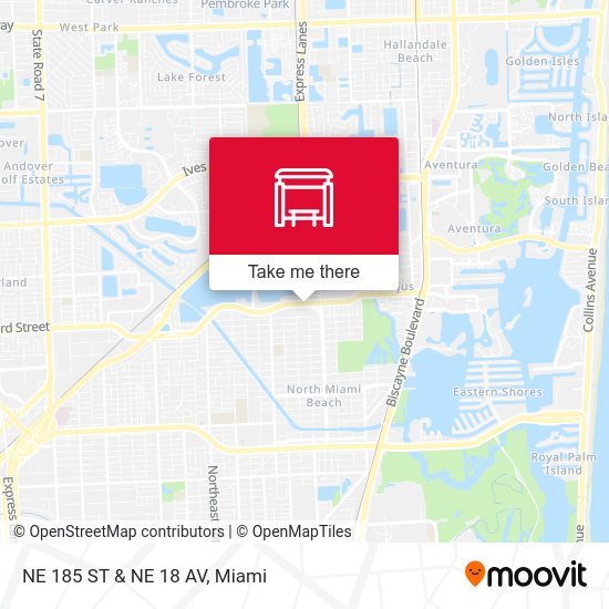 NE 185 St & NE 18 Av map