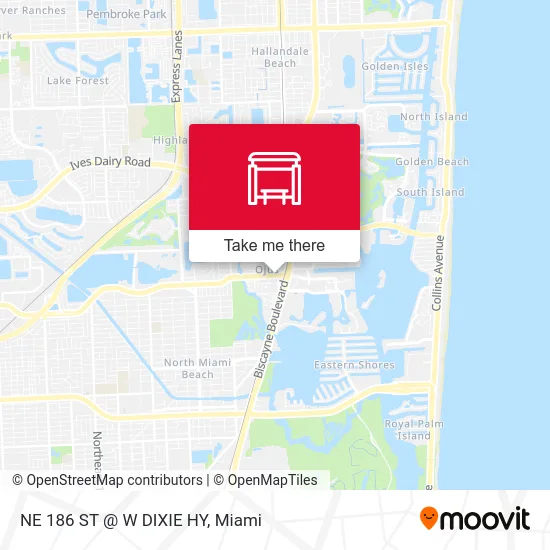 Mapa de NE 186 ST @ W DIXIE HY
