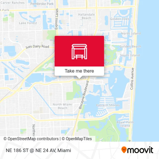 NE 186 ST @ NE 24 AV map