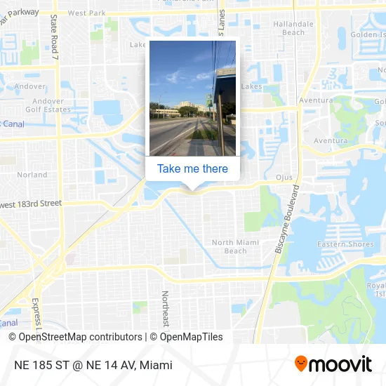 NE 185 ST @ NE 14 AV map