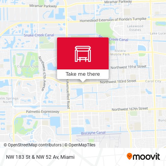 NW 183 St & NW 52 Av map