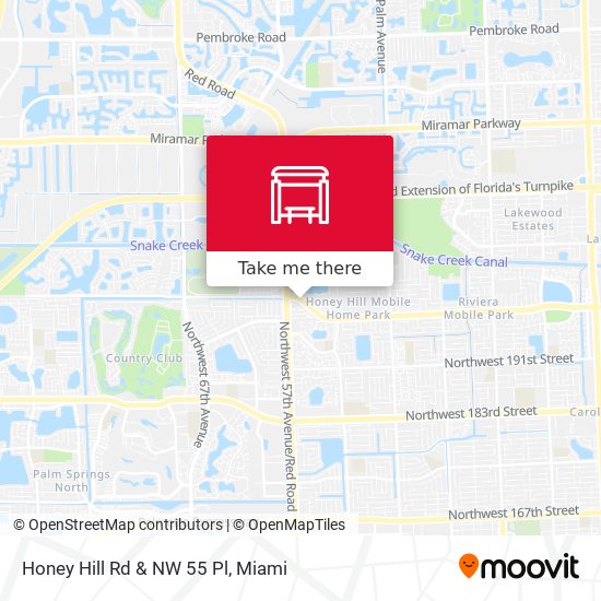 Honey Hill Rd & NW 55 Pl map