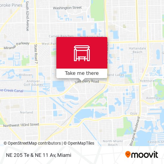 NE 205 Te & NE 11 Av map