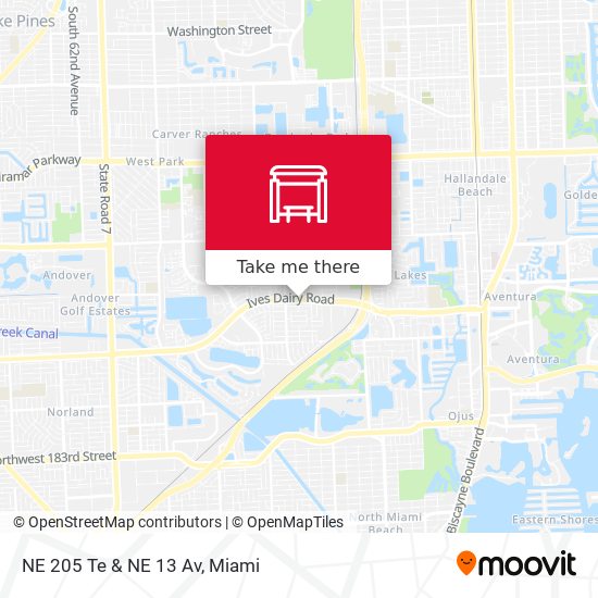 NE 205 Te & NE 13 Av map