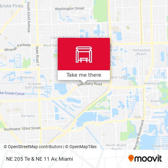 NE 205 Te & NE 11 Av map