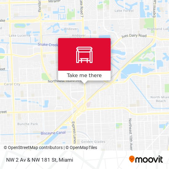 NW 2 Av & NW 181 St map