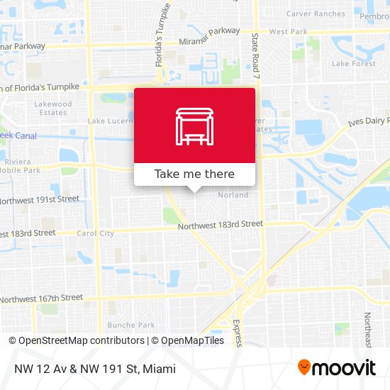 NW 12 Av & NW 191 St map